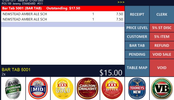 Bar Tabs